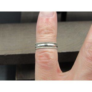 Size 3.25 Sterling Silver Cute Braided Edges Toe Band Ring